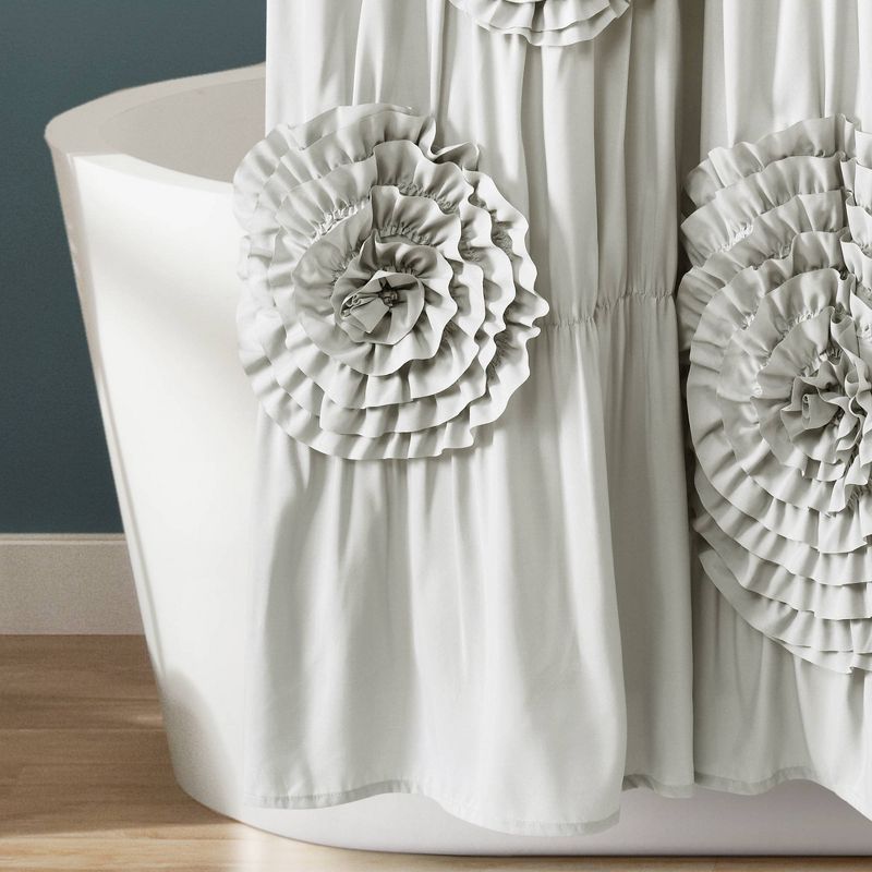 Serena Flower Texture Shower Curtain - Lush Décor, 6 of 11