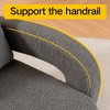 Modern Lounge Chair With Curved Arms Thick Plush Cushioning, Teddy Upholstered Armchair, 360° Rotatable Reading Single Sofa - 4 of 4