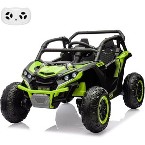 24V Ride On Utv for Kids,2 Seater 4WD Electric Truck with Remote Control, High and Low Speed Adjustment, Led Lights - 1 of 4