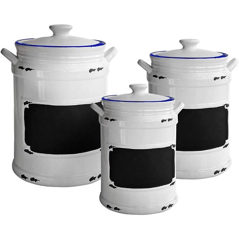  3pc Canister Sets for Kitchen Counter + Labels