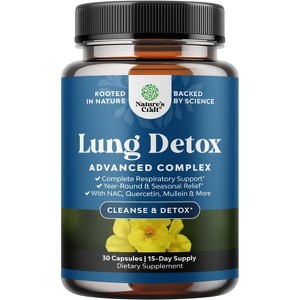 Lung Cleanse Capsules, Lung Detox Mullein Leaf Capsules, Respiratory Supplement for Sinus Immunity Breathing Support, Nature's Craft, 30ct - 1 of 4