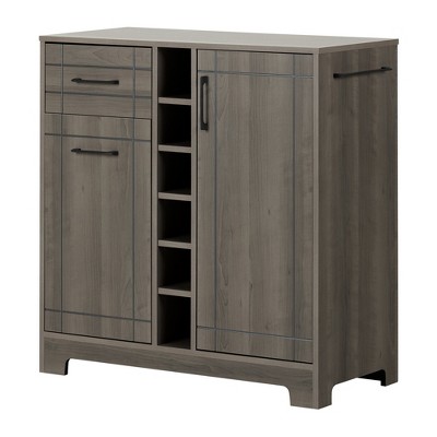Vietti Bar Cabinet with Bottle and Glass Storage - Gray Maple - South Shore