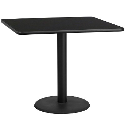 Flash Furniture 42'' Square Laminate Table Top with 24'' Round Table Height Base