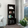 TOAOTBNBO 3-Tier Narrow Bookcase with Storage Cabinet, Tall Bookshelf with 2 Doors Modern Display Book Shelf for Home Office, Black - 4 of 4