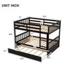 NicBex Full Over Fulll Bunk Bed with Trundle and Safety Guardrail,Twin Loft Bed with Ladder and Converts to 2 Twin Beds,Bunk Beds for Bedroom - 3 of 4