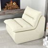 AZL1 Life Concept Sofas Single Corner Comfy Accent Bean Bag Couch, Modern Armless Floor Lounge, for Livingroom Bedroom, Off-white, 33"*36"*32.5" - 2 of 4