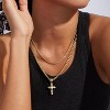 Layered Cross Necklace for Women - 14K Gold Plated CZ Pendant, Trendy Choker Jewelry Gift - 4 of 4