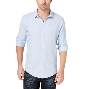 I.N.C International Concepts Mens Seamed Roll Button Up Shirt, Blue, X-Small - 1 of 1