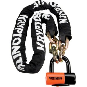Kryptonite New York Chain 1217 and Evolution Disc Lock Keyed 12mm x 170cm Black - 1 of 4