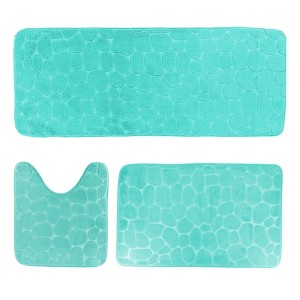 Evideco French Home Goods 3D Pebble Memory Foam Bath Mats - Bath Mat, Runner Mat, and Contour Mat Available in 10 Colors - 1 of 4