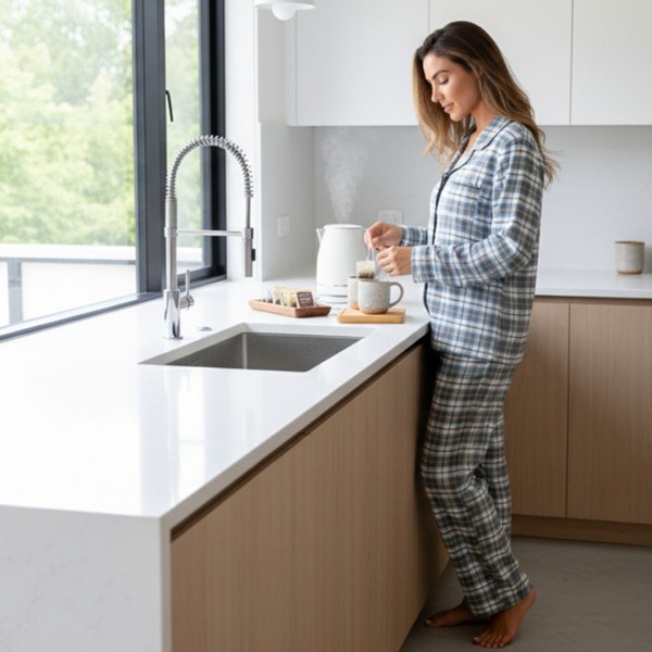 Conjunto de Pijama de Franela de Manga Larga para Mujer de Just Love, Suave y Abrigador 7