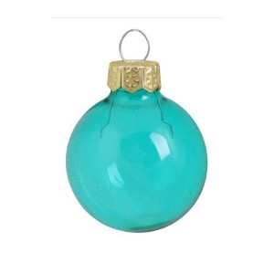 Northlight 12ct Turquoise Clear Finish Glass Christmas Ball Ornaments - 2.75" (69mm) - 1 of 3