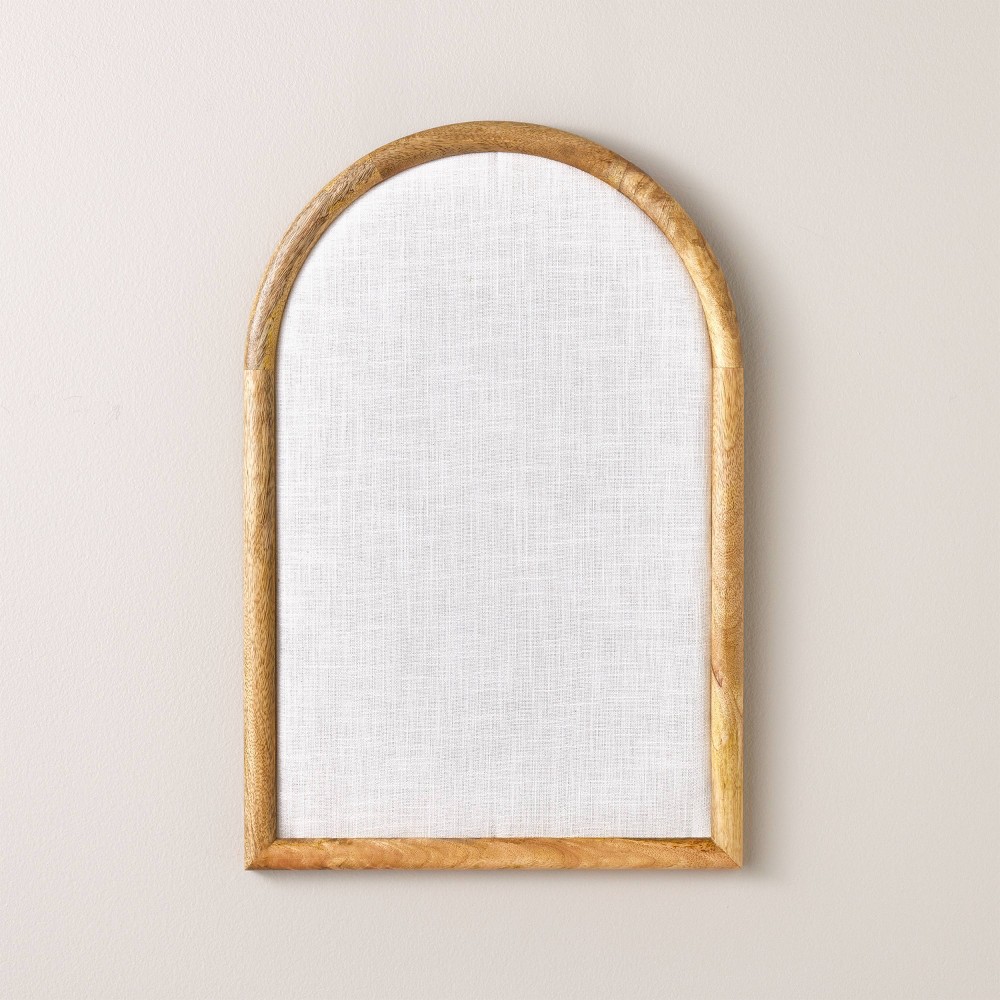 Photos - Dry Erase Board / Flipchart Arched 16"x24" Wood Framed Fabric Bulletin Board - Hearth & Hand™ with Magnolia