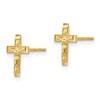 Black Bow Jewelry Children's 14k Yellow Gold 10mm Crucifix Cross Post Earrings - 2 of 4