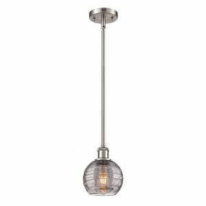 Athens Deco Swirl - 1 Light Stem Hung Mini Pendant In Industrial Style-8 Inches Tall and 6 Inches Wide - 1 of 1