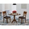 Kitchen Dinette Set - 3 Piece Round Table & Chairs - Small Space Dining Set - Espresso Finish - 2 of 4