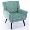 Ridstar Modern Soft Velvet Ergonomic Accent Chair with Armrests & Black Legs For Indoor Home-Mint Green - 4 of 4