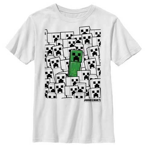 Girl's Minecraft Creeper Face Graphic Tee Green Apple X Large