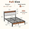 Vynxaria Soft-Padded Headboard Bed Frame Iron Frame and Engineered Wood, 11" Under-Bed Storage, Charging Port - 3 of 4