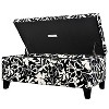 NicBex Ottoman Bench with Storage Modern Fabric Bench with Floral Pattern for Living Room, Bedroom, Entryway, Black Floral - 2 of 4