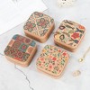 HTUTWOO Jewelry Box - Portable Travel Earrings, Rings and Necklace Storage Box, Fashionable Jewelry Storage Tool, with Mirror for Women - 3 of 4