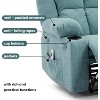 Manual Recliner w/Massage & Heating - 385Lb Capacity Accent Chair for Living Room, Bedroom, 155° Tilt, Cup Holders, Single-Box Delivery - 4 of 4