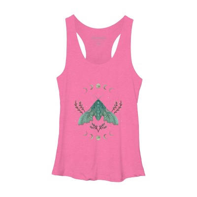 Women's Design By Humans Luna and Moth By EpisodicDrawing Racerback Tank Top
