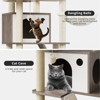 59 Inch Large Cat Tree,2-in-1 Multi-Level Pussy Tower Condo Toilet Furniture with Hammock Sisal Scratching Posts Plush Perch to Climb Scratch Sleep - 3 of 4
