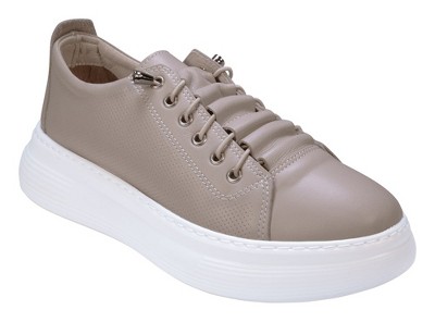 Cools 21 Graze Hidden Lace Perforated Memory Foam Platform Leather Sneakers