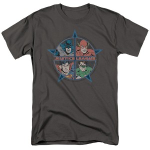 Jla Four Heroes Adult T-Shirt - 1 of 4