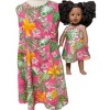 Doll  Clothes Superstore Handmade Size 8 Tropical Flowers Girl’s Dress with Matching Doll Outfit - 2 of 4