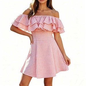pink gingham dress target Girls' Printed Athletic Dress
