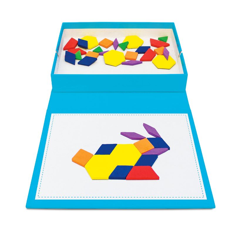 Junior Learning Rainbow Pattern Blocks, Magnetic, Assorted Colors, 100 Pieces, 3 of 5