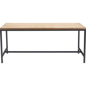 Dobson Natural Wood and Black Metal Dining Table Natural - Finch - 1 of 4