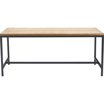 Dobson Natural Wood and Black Metal Dining Table Natural - Finch