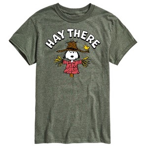Men's - Peanuts - Snoopy Scarecrow Hay There Short Sleeve Graphic T-Shirt - 1 of 4
