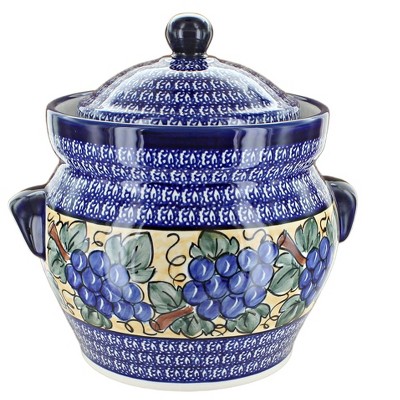 Blue Rose Polish Pottery 1127 Zaklady Large Container