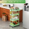 Boersma 4 Tier Rolling Utility Cart with Drawer,Utility Cart Made of Multifunctional Storage Organizer Tool for Kitchen,Bathroom,Living Room - 2 of 4