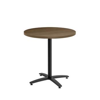 HITOUCH BUSINESS SERVICES 30" Round Pinnacle Laminate Seated Height Black Base Table 54813