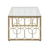 Khalilah Octagon Pattern Gold Metal and Glass Coffee Table Gold - Inspire Q: Elegant Tempered Glass, Loop Leg Design - 4 of 4