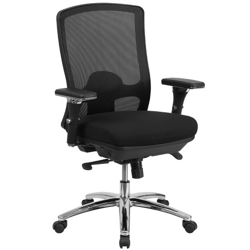 Emma and Oliver 24/7 350 lb. Big & Tall Black Mesh Synchro-Tilt Swivel  Ergonomic Office Chair