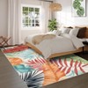 Green Washable Rug for Living Room Tropical Plant Throw Rug - 3 of 4