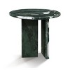 17.7" Natural Marble Coffee Table,Small Round Coffee Table with Unique Veining,Polished Marble Coffee Table for Living Room-Coolbibila - 3 of 4