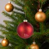 Northlight Glittered Pine Needle Glass Christmas Ball Ornaments - 3" (75mm) - Red - 4ct - 4 of 4