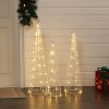 LuxenHome Set of 3 Lighted Trees Indoor and Outdoor Holiday Decoration Gold - 3 of 4