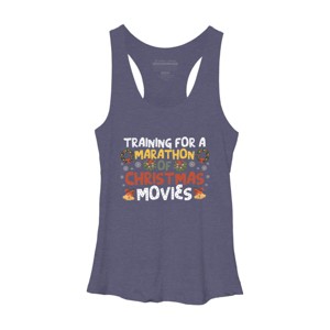 Women's Design By Humans Training For A Marathon Of Christmas Movies By Thingsandthings Racerback Tank Top - 1 of 3