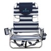 Ostrich Deluxe On-Your-Back Lightweight Beach Reclining Lounge Chair w/Backpack Straps and Face Hole, Outdoor Furniture for Pool or Camping, Striped - 2 of 4