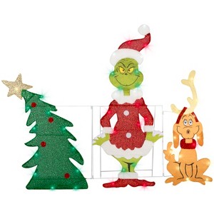 Gemmy Flat Tastics™ Grinch and Max Lighted Christmas Yard Decor, Multi - 1 of 2
