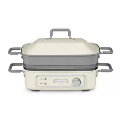 Cuisinart STACK5 Multifunctional Grill Slow Cook  Bake Saute and Steam - Cream and Gray - GR-M3