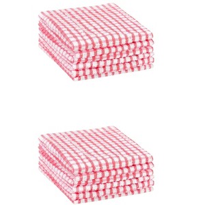 Unique Bargains Cotton Checkered Kitchen Dish Cloth 11" x 16" 12 Pcs - 1 of 4
